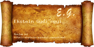 Ekstein Gyöngyi névjegykártya