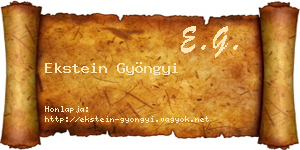 Ekstein Gyöngyi névjegykártya