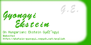 gyongyi ekstein business card